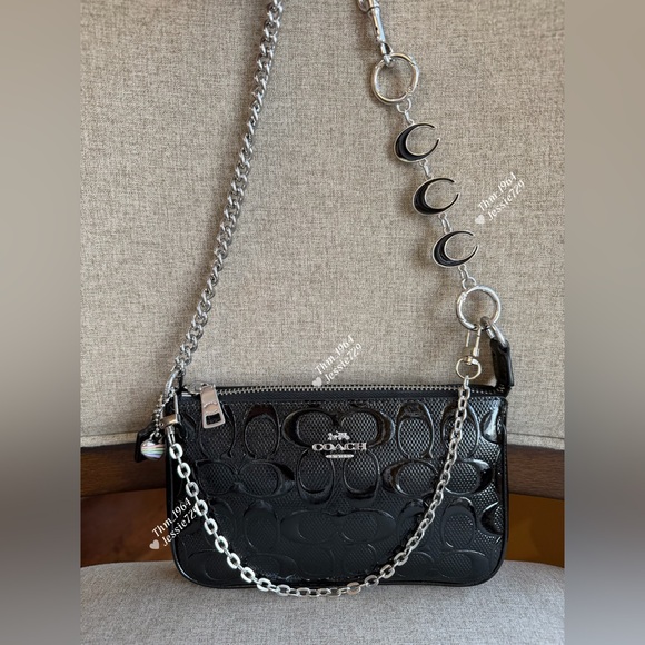 NWT！3PCS COACH NOLITA 19 IN SIGNATURE LEATHER（CDY97）SILVER/BLACK fast shipping